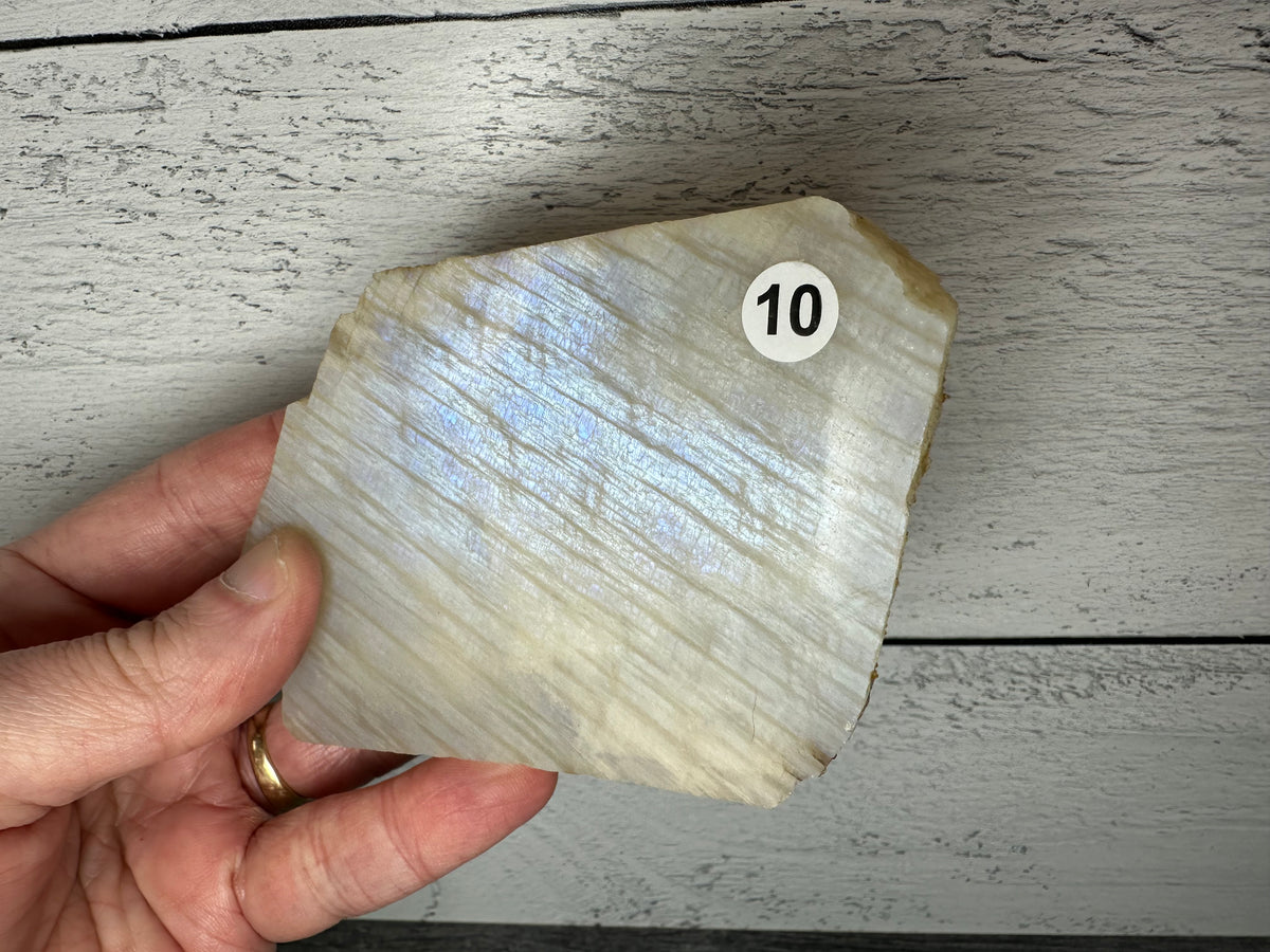 Grey Moonstone with Blue Flash Slab (Natural Crystal)