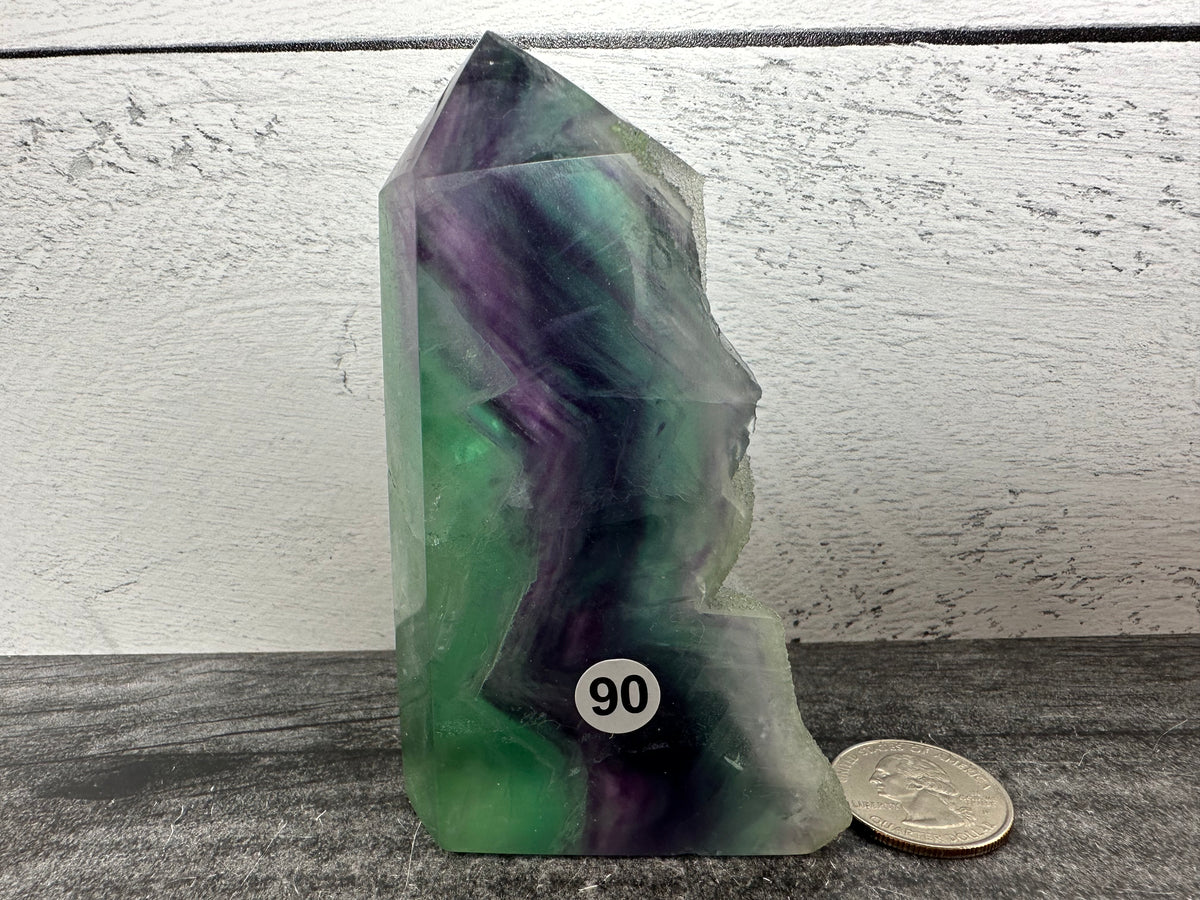 Rainbow Fluorite Raw Rough Edge Tower (Natural Crystal)
