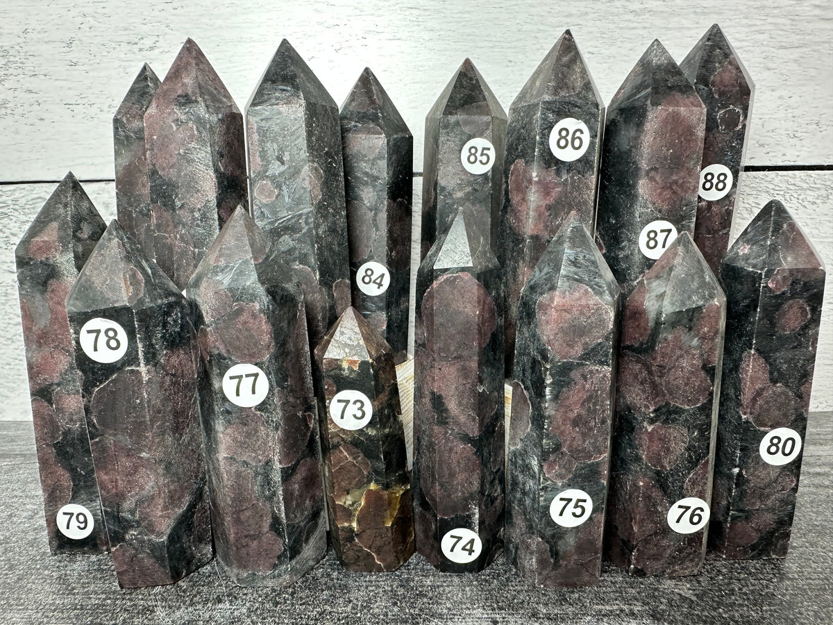 Garnet in Astrophyllite Tower (Natural Crystal)