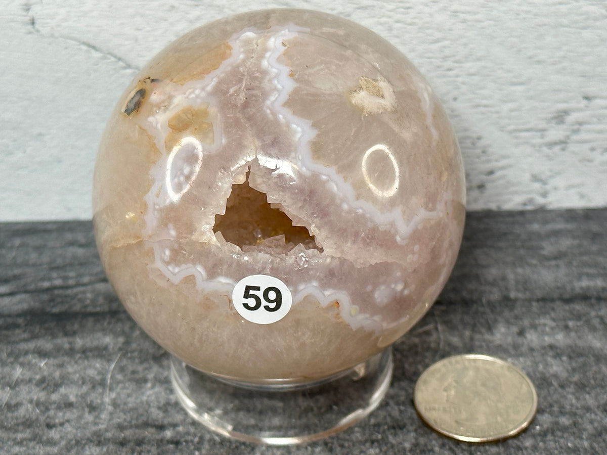 Flower Agate Sphere (Natural Crystal)