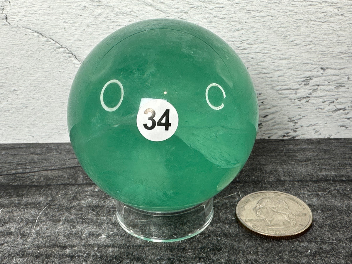 Green Fluorite Sphere (Natural Crystal)