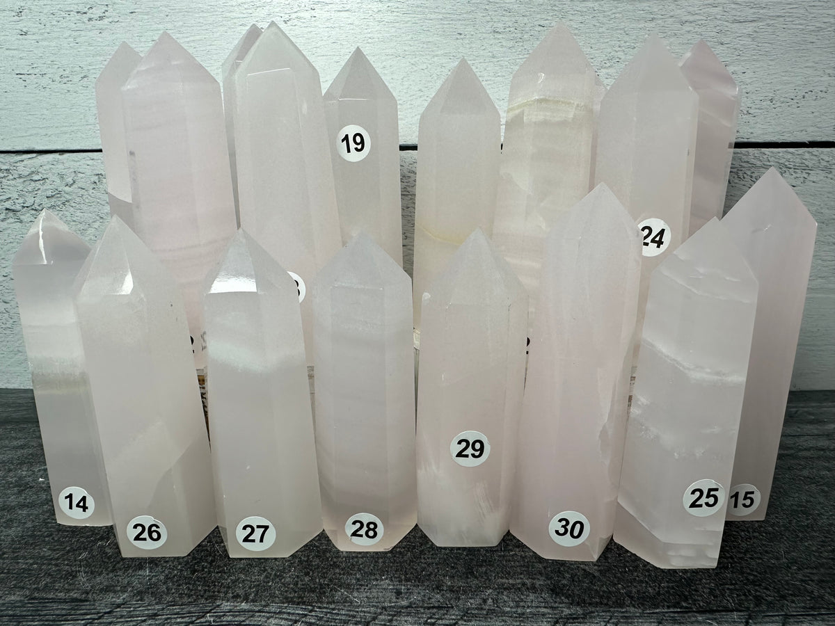 Pink Mangano Calcite Tower (Natural Crystal)