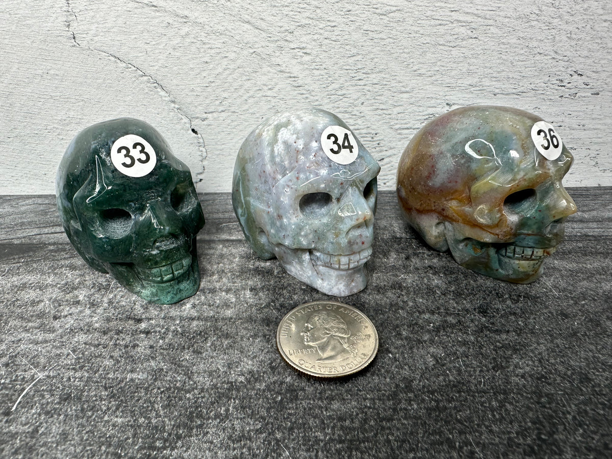 Ocean Jasper Skull (2&quot;) Carved Natural Crystal