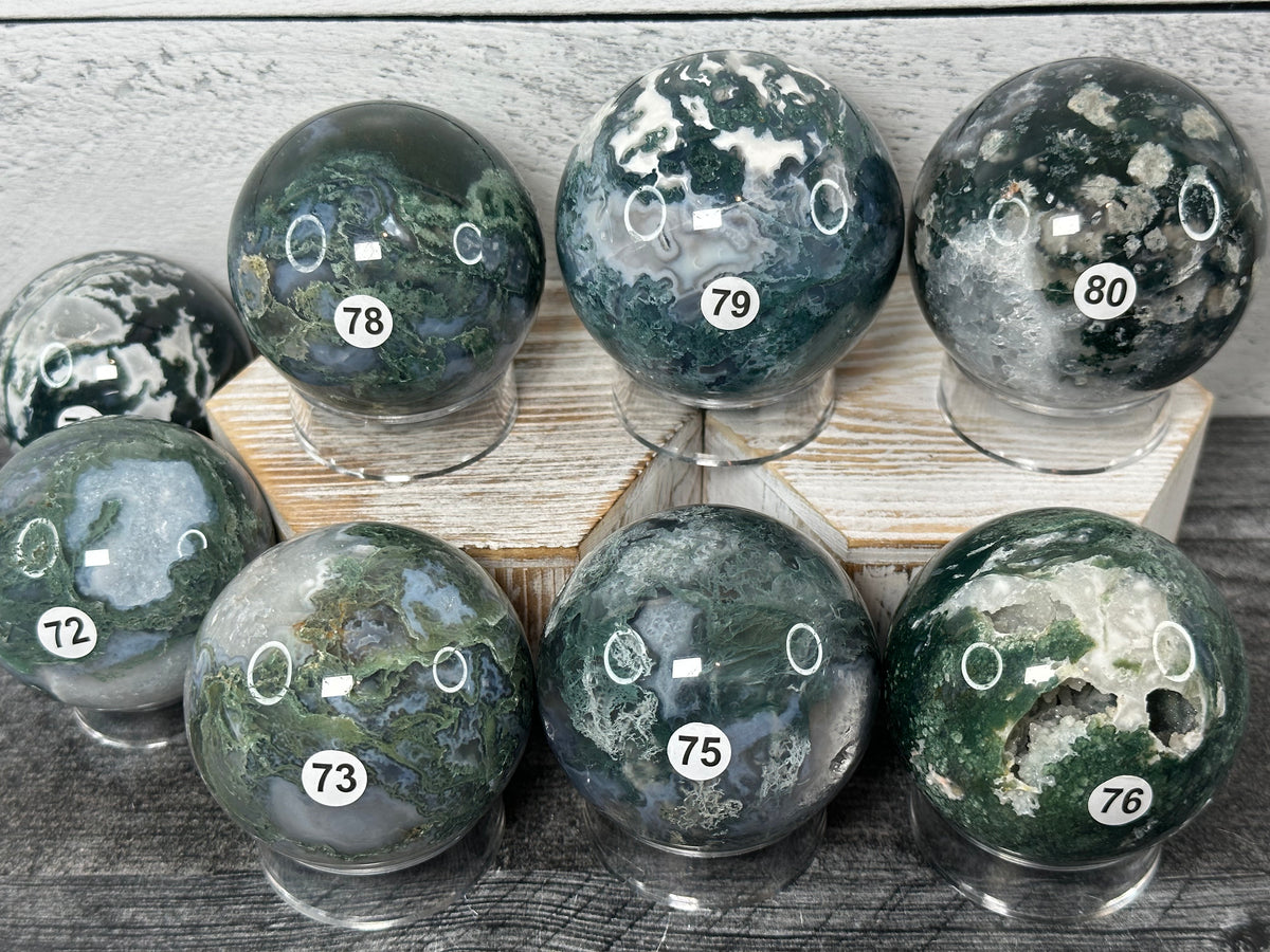 Moss Agate Sphere (Natural Crystal)