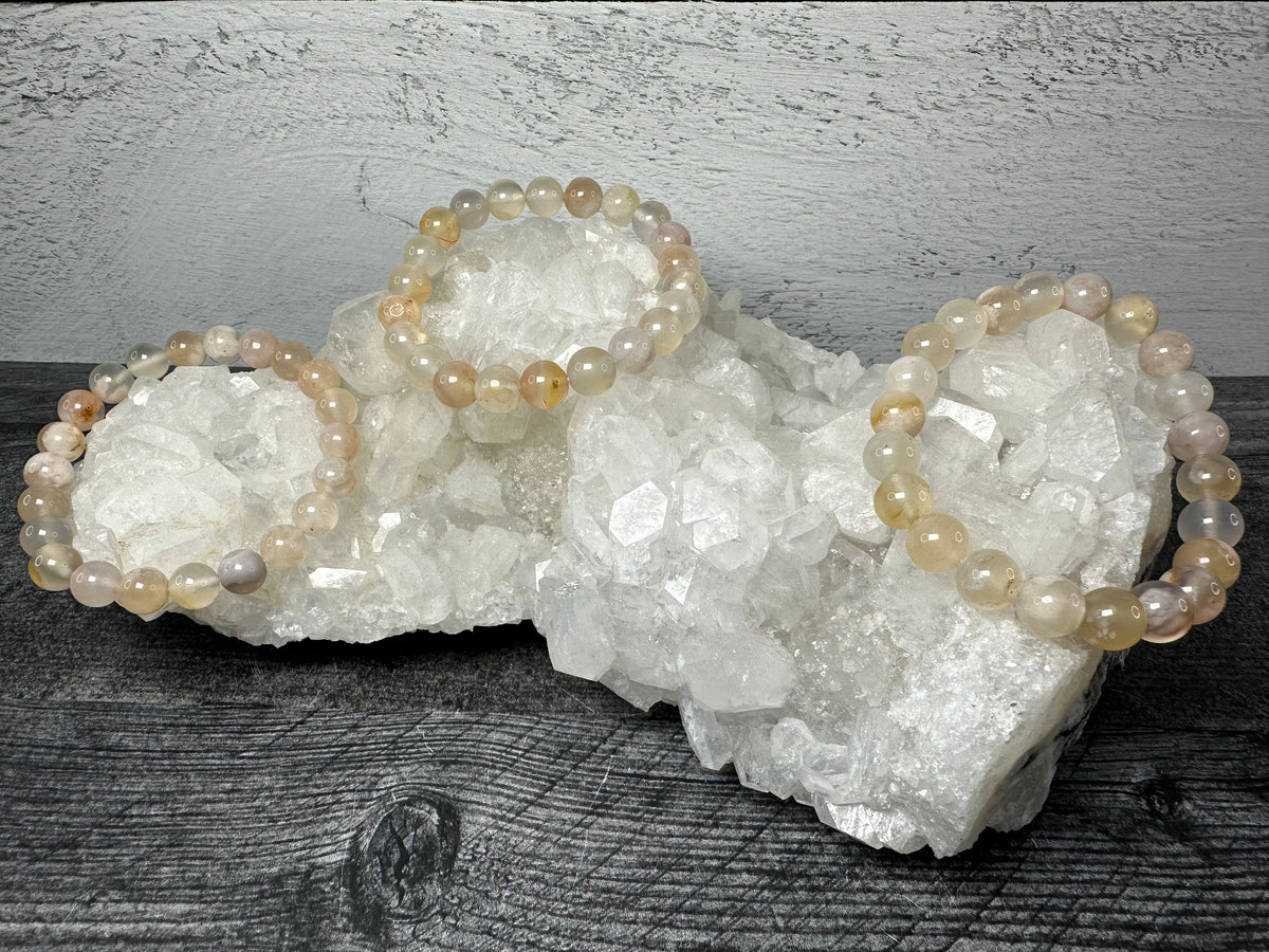 Flower Agate Bracelet (8mm) Natural Crystal