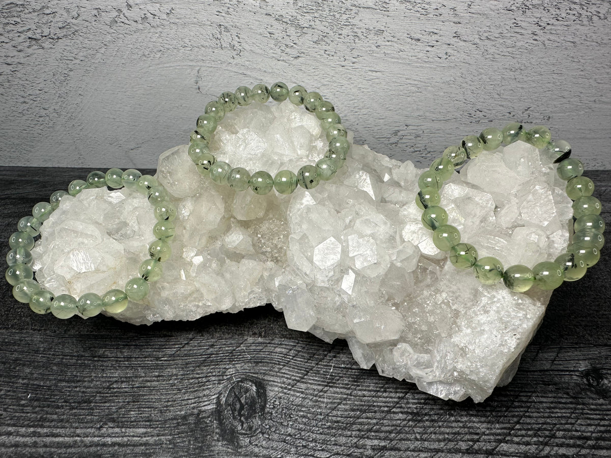 Green Prehnite Bracelet (8mm) Natural Crystal