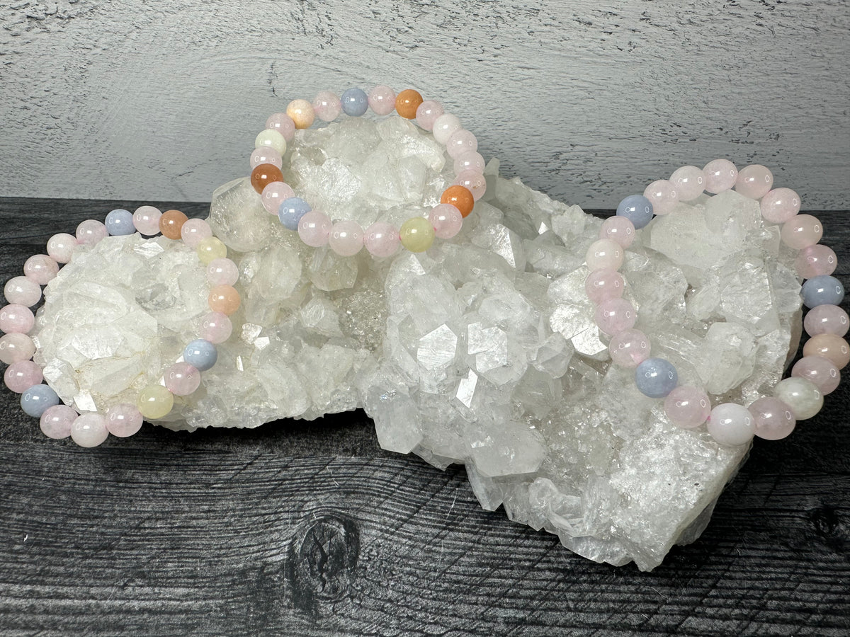 Pink Morganite Bracelet (8mm) Natural Crystal
