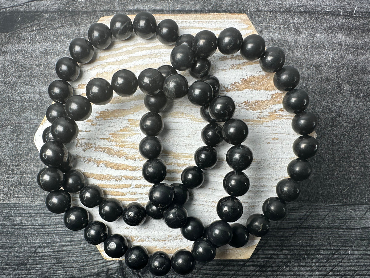 Shungite with Pyrite (8mm) Bracelet (Natural Crystal)