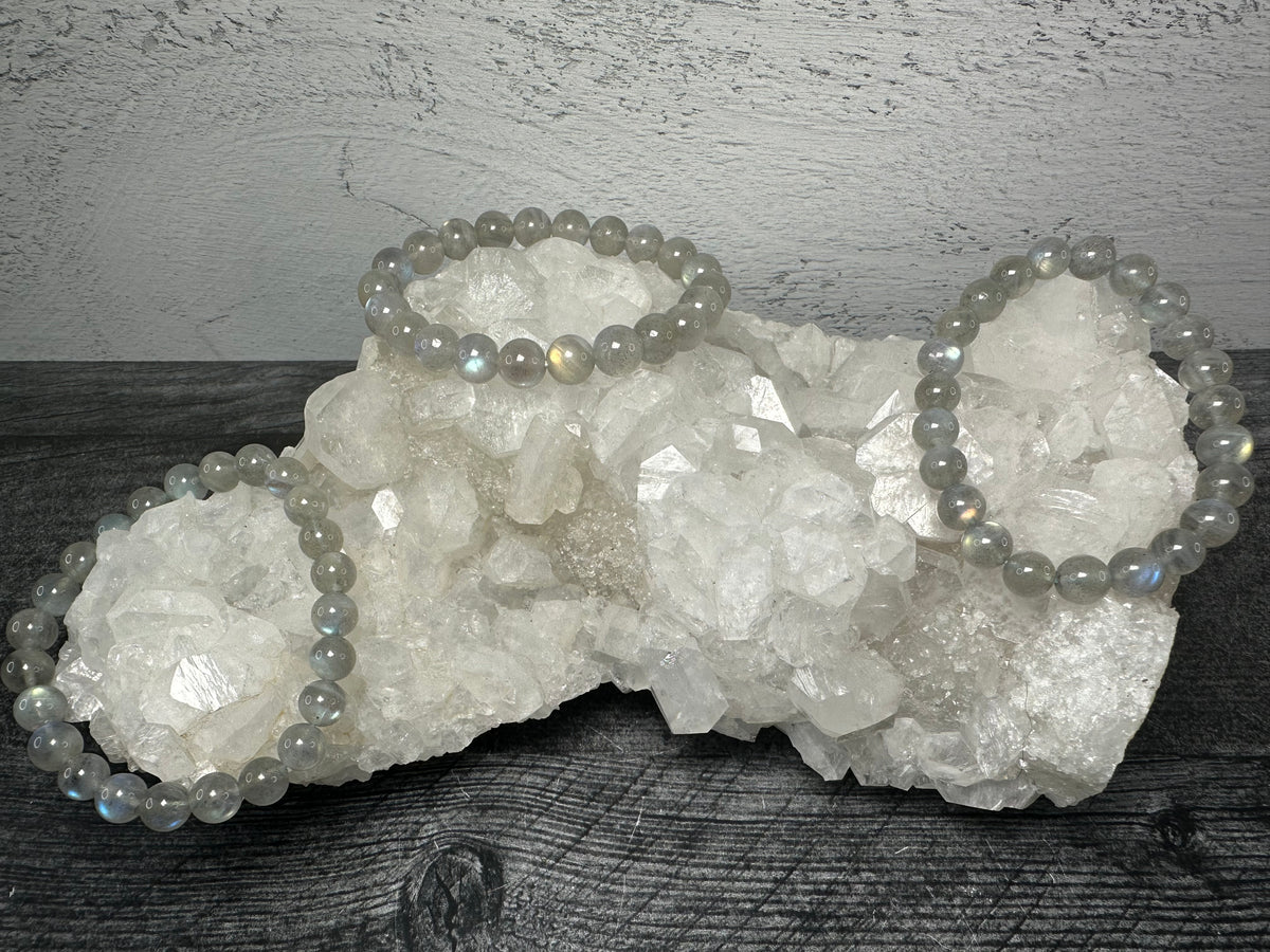 Labradorite with High Flash Bracelet (8mm) Natural Crystal