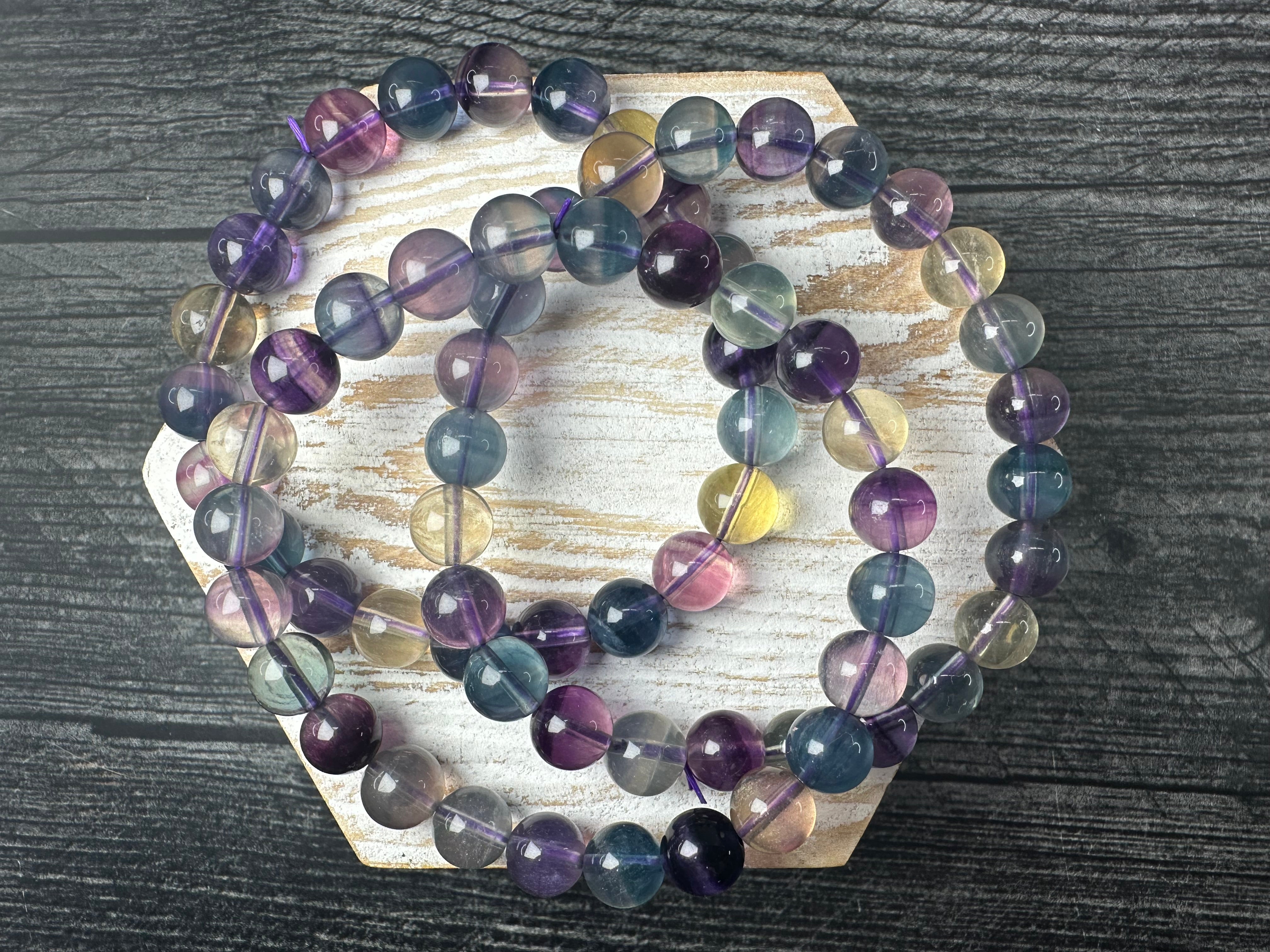 Multi Color Fluorite Bracelet 8mm