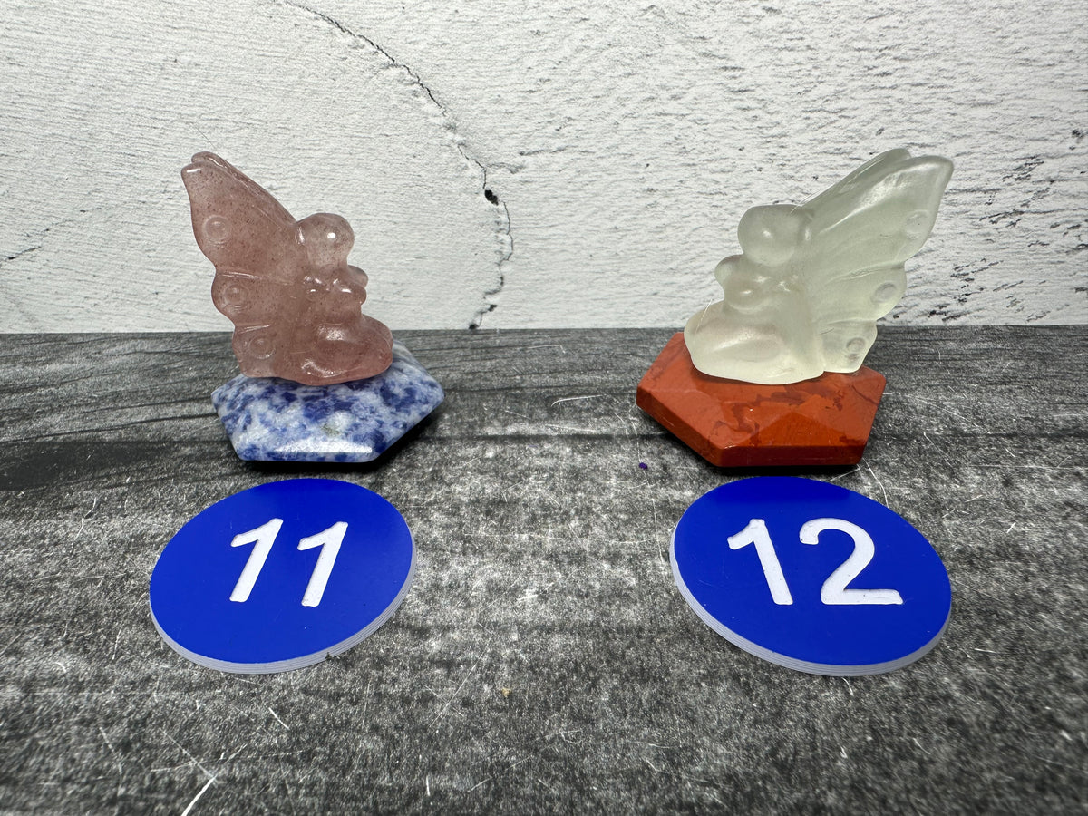 Fairy (1.1&quot;) with Hexagon (1.2&quot;) Carved Natural Crystal Figure