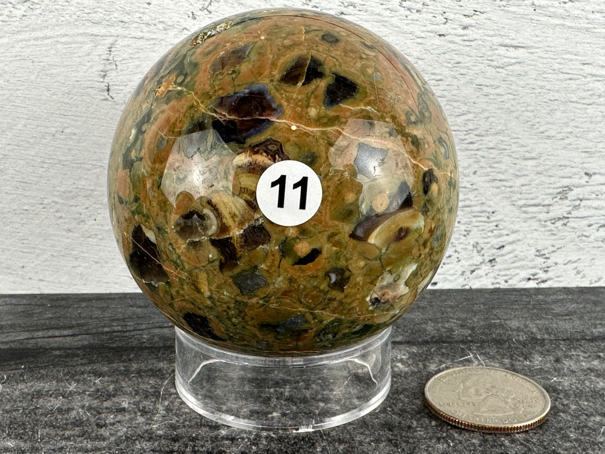Rhyolite (Rainforest Jasper) Sphere (Natural Crystal)