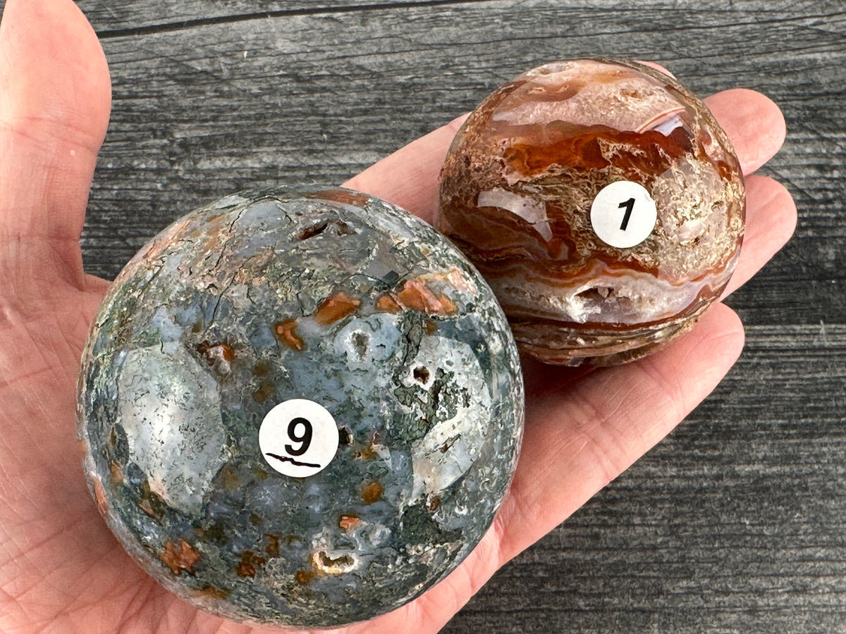 Red Moss Agate Sphere (Natural Crystal)