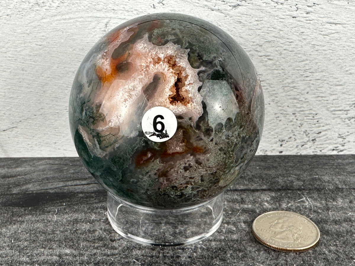 Red Moss Agate Sphere (Natural Crystal)