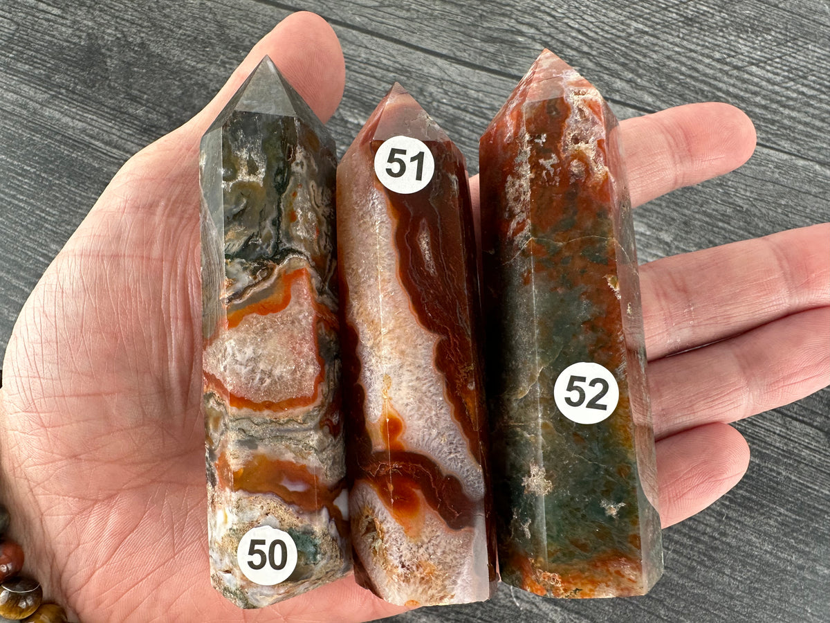 Red Moss Agate Tower (Natural Crystal)