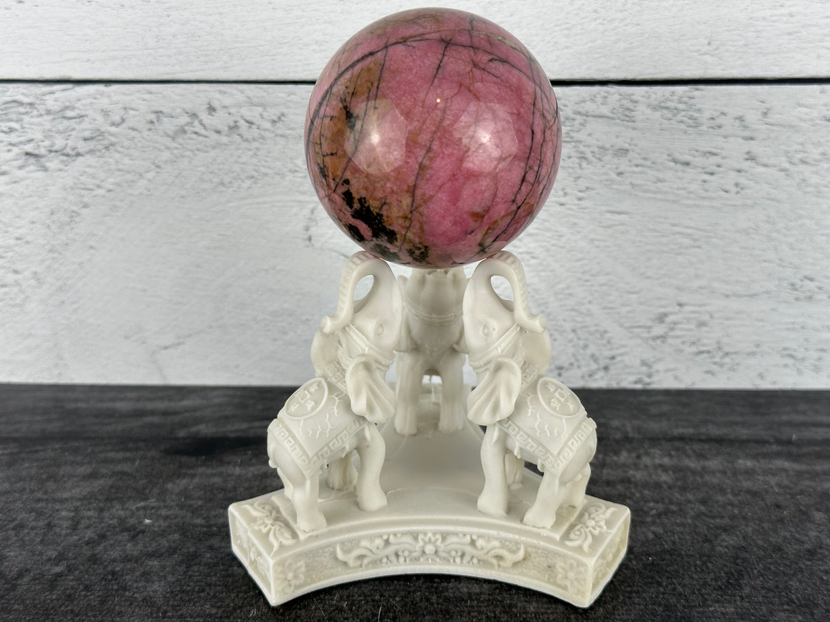 Triple Elephant (4&quot;) Crystal Sphere Stand