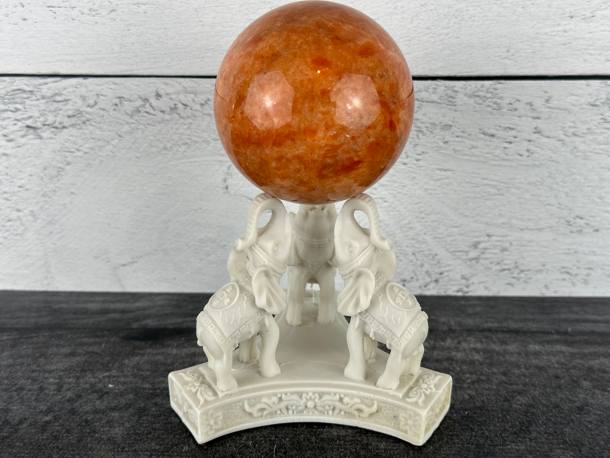 Triple Elephant (4&quot;) Crystal Sphere Stand