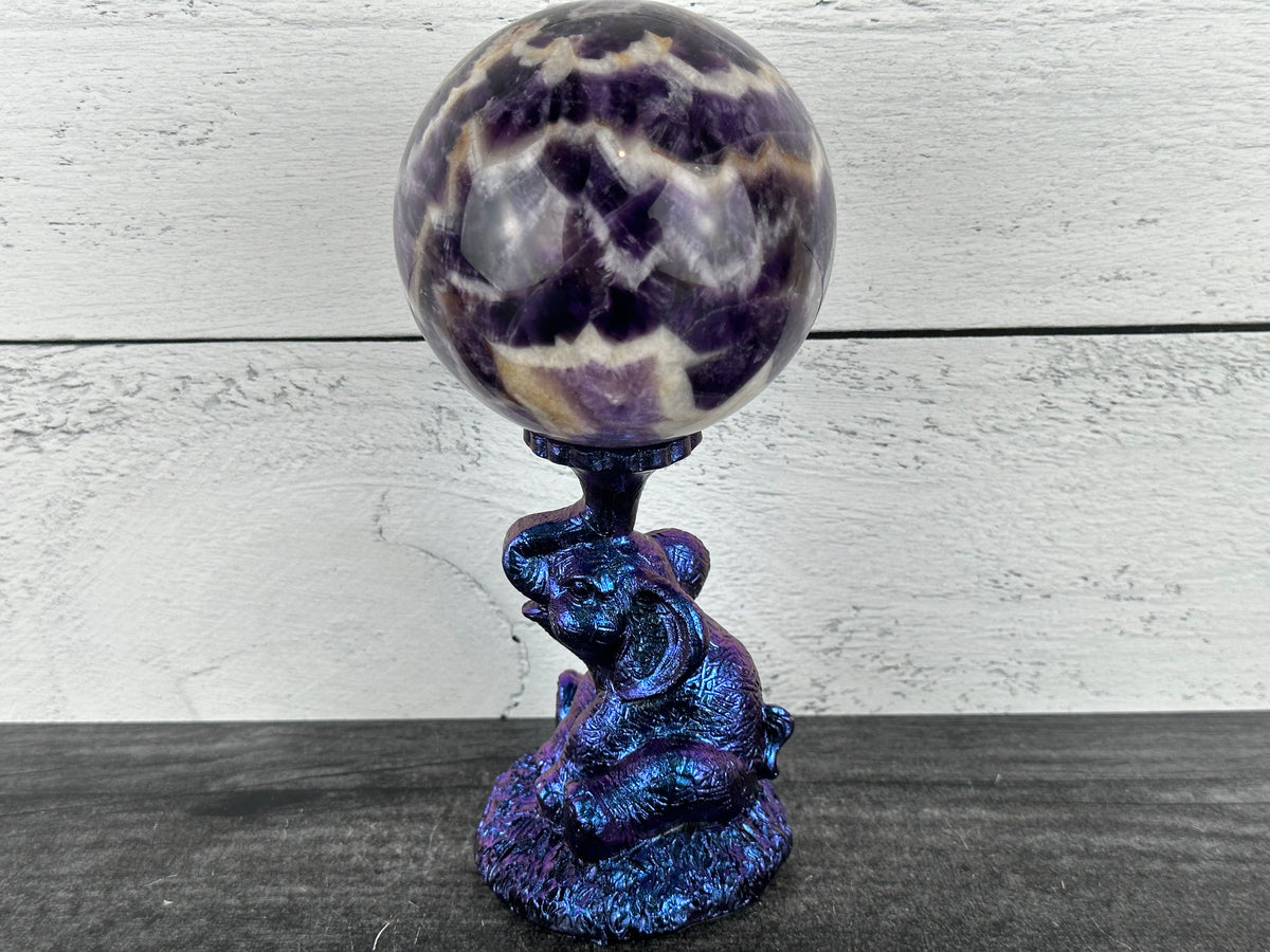 Elephant Sitting (4&quot;) Crystal Sphere Stand