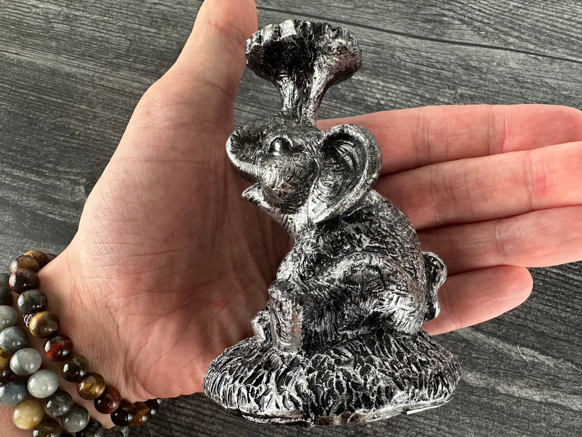 Elephant Sitting (4&quot;) Crystal Sphere Stand