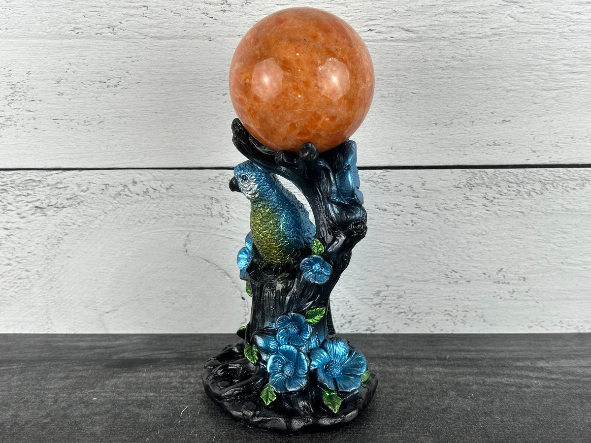 Parrot Macaw Bird (5.5&quot;) Crystal Sphere Stand
