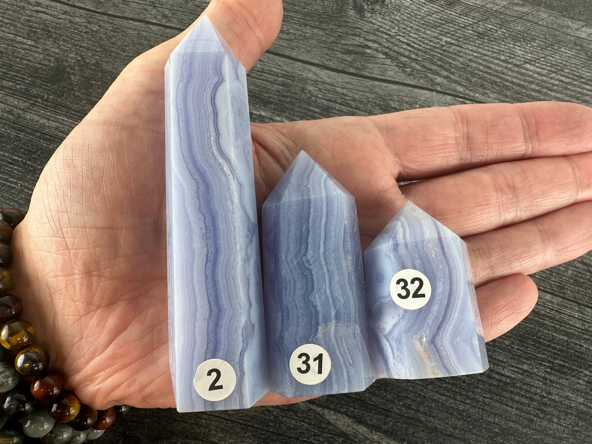 Blue Lace Agate Tower (Natural Crystal)