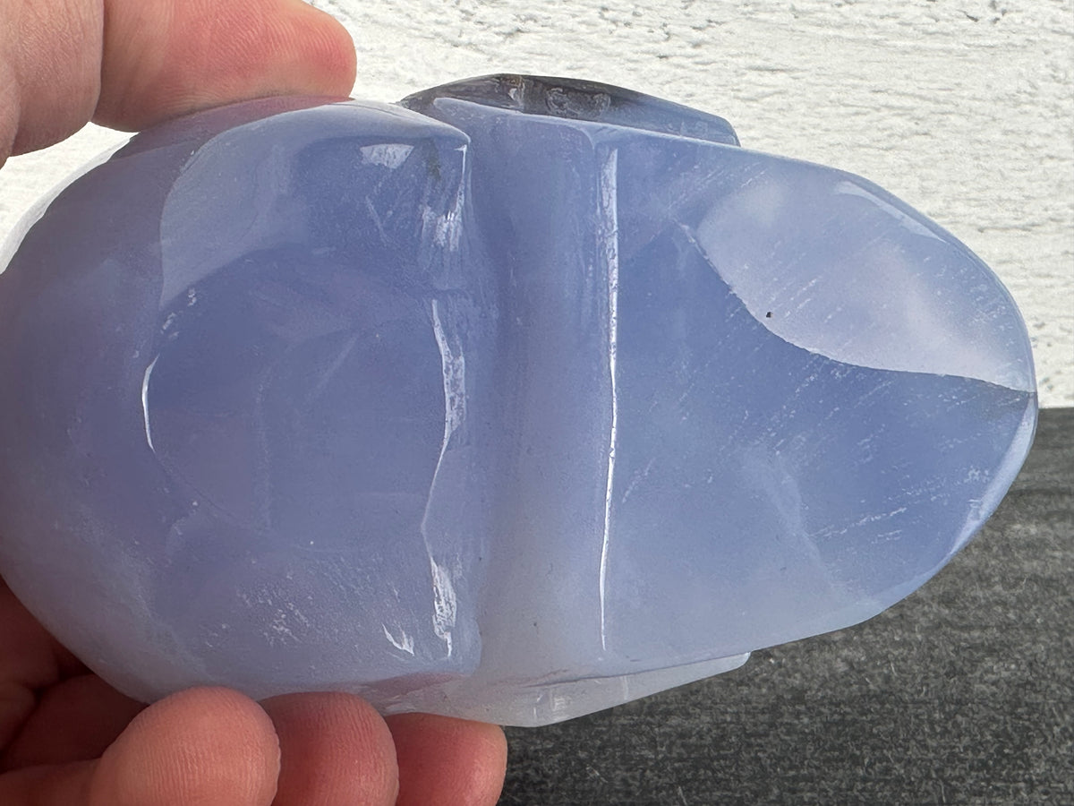 Skull (3.75&quot;) Chalcedony (Large Carved Natural Crystal)