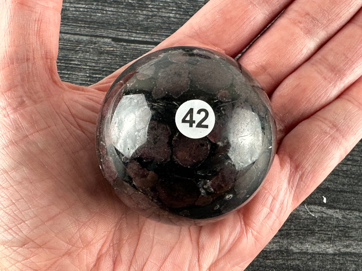 Garnet in Astrophyllite Sphere (Natural Crystal)
