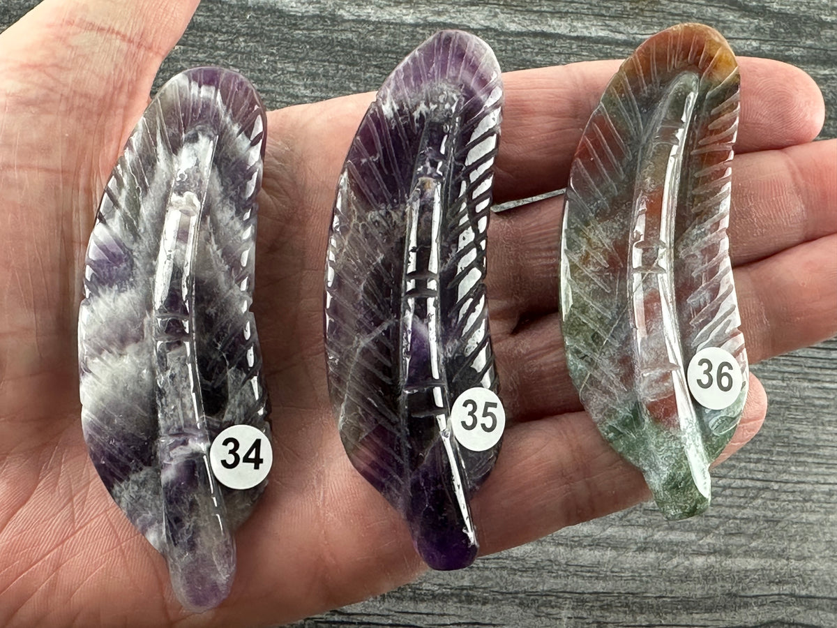 Feather (3.5&quot;) Carved Natural Crystal