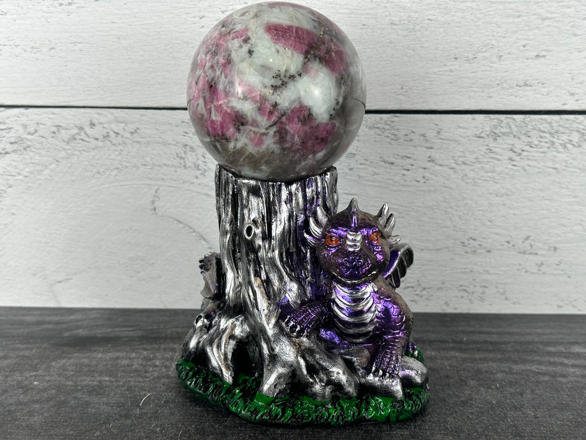 Baby Dragon with Tree Stump (4.25&quot;) Sphere Stand