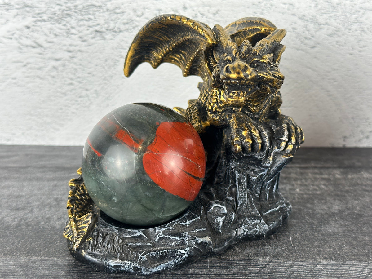 Dragon on Rock (4.75&quot;) Sphere Stand