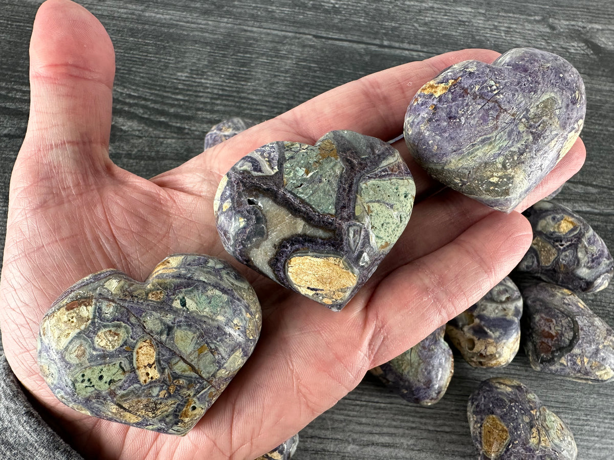 Purple Brecciated Jasper Heart (Natural Crystal)