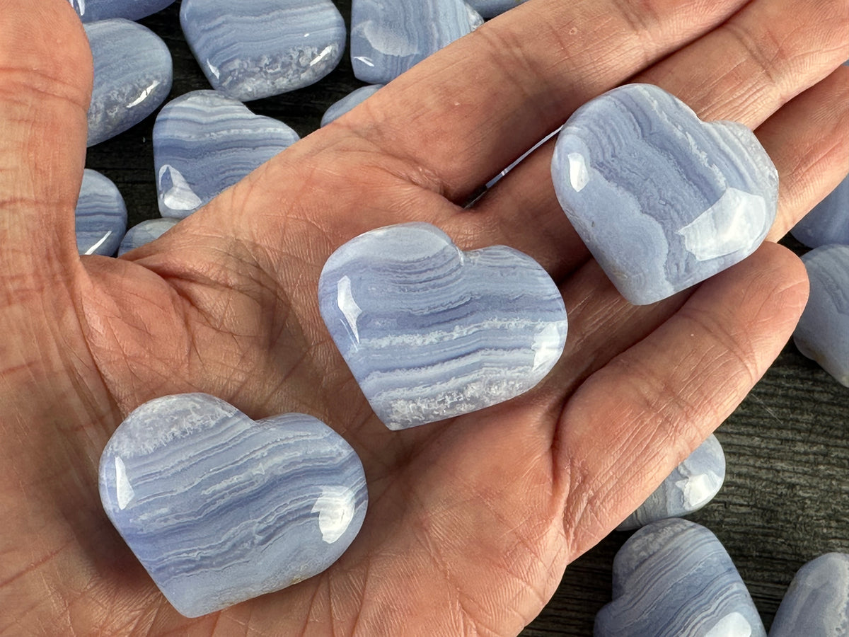 Blue Lace Agate Heart (Natural Crystal)