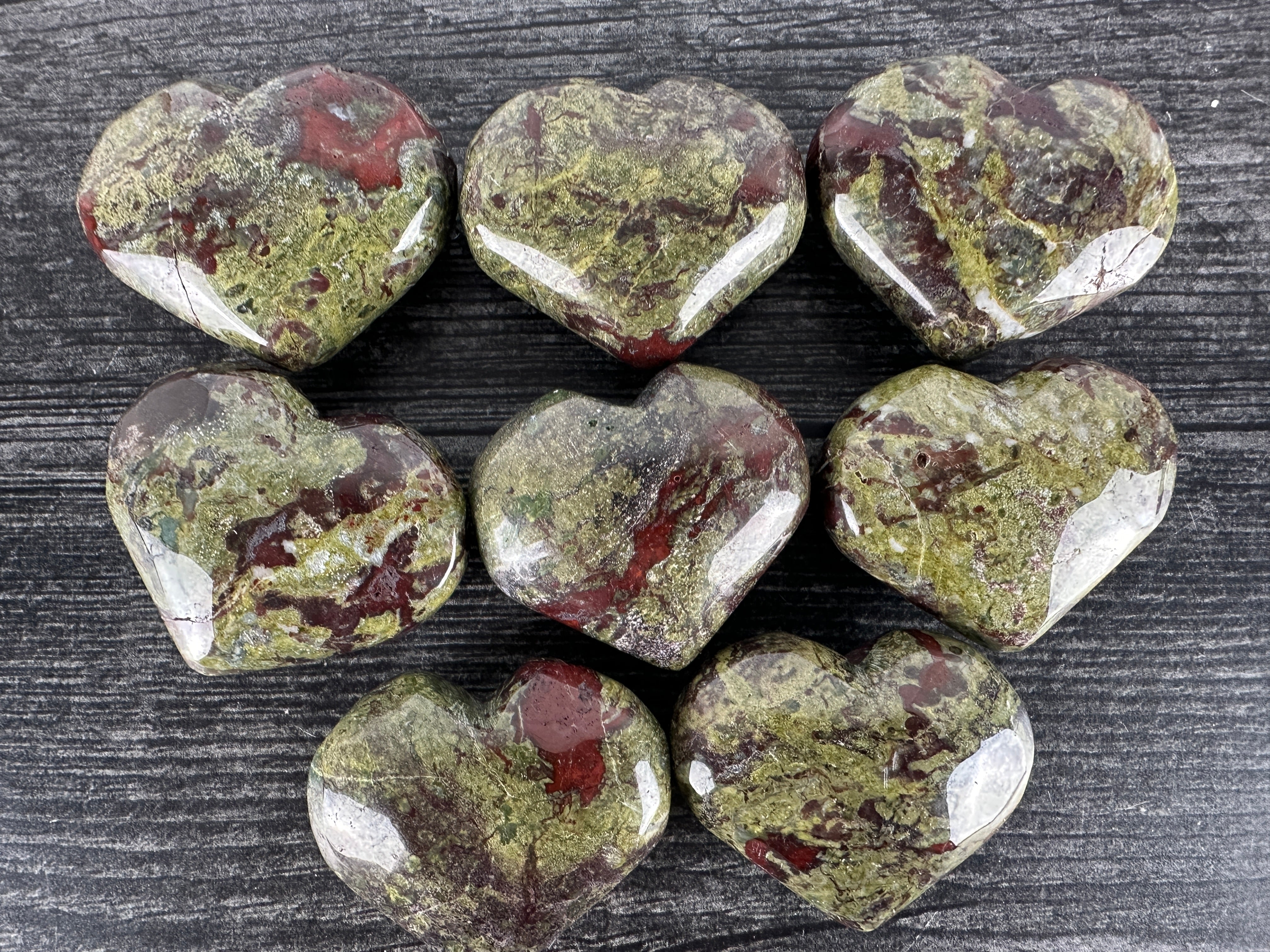 Dragon Blood Jasper Stone Heart (Natural Crystal)