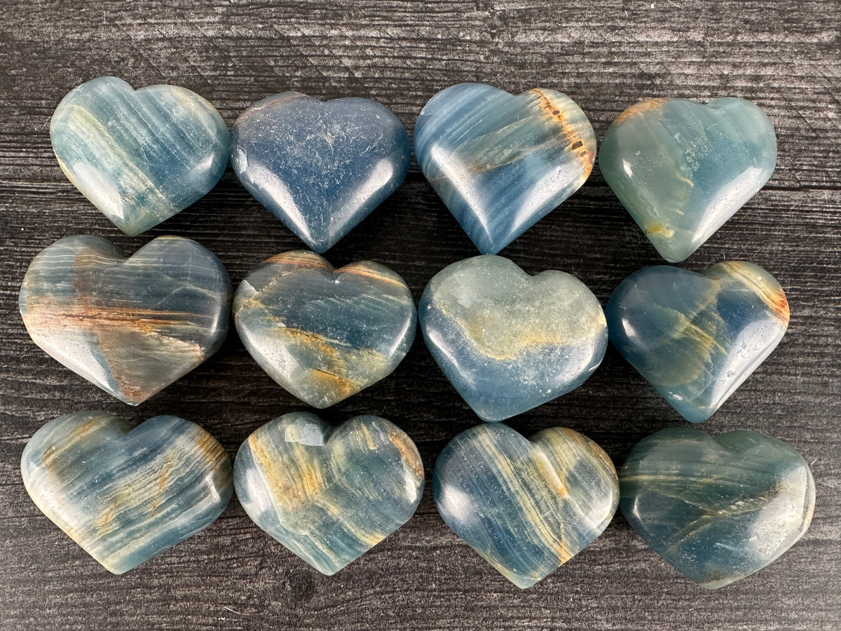 Blue Onyx Heart (Natural Crystal)