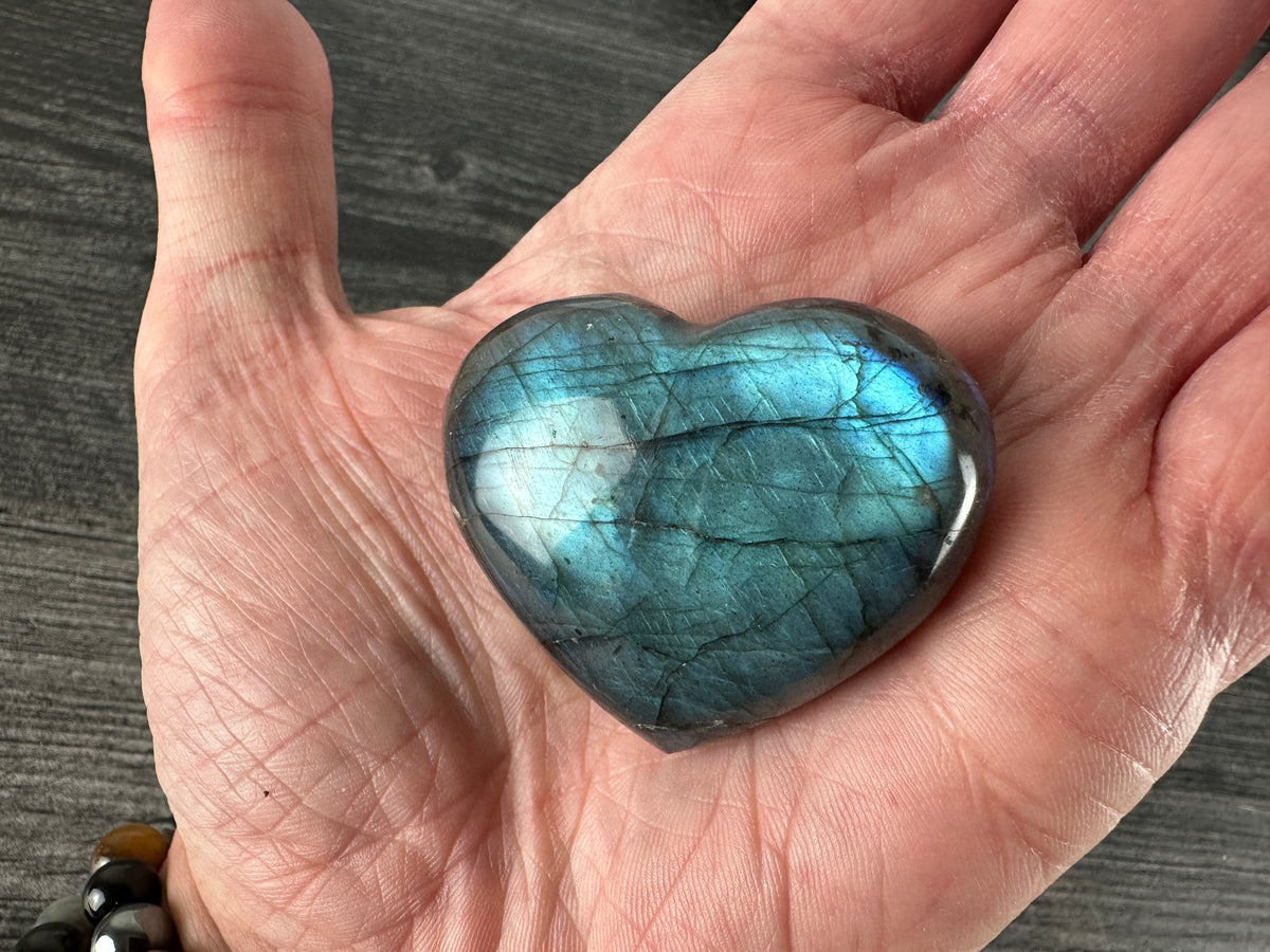 Labradorite Heart 2-3.25&quot; (Natural Crystal)