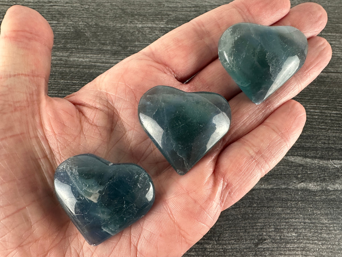 Blue Fluorite Heart (Natural Crystal)