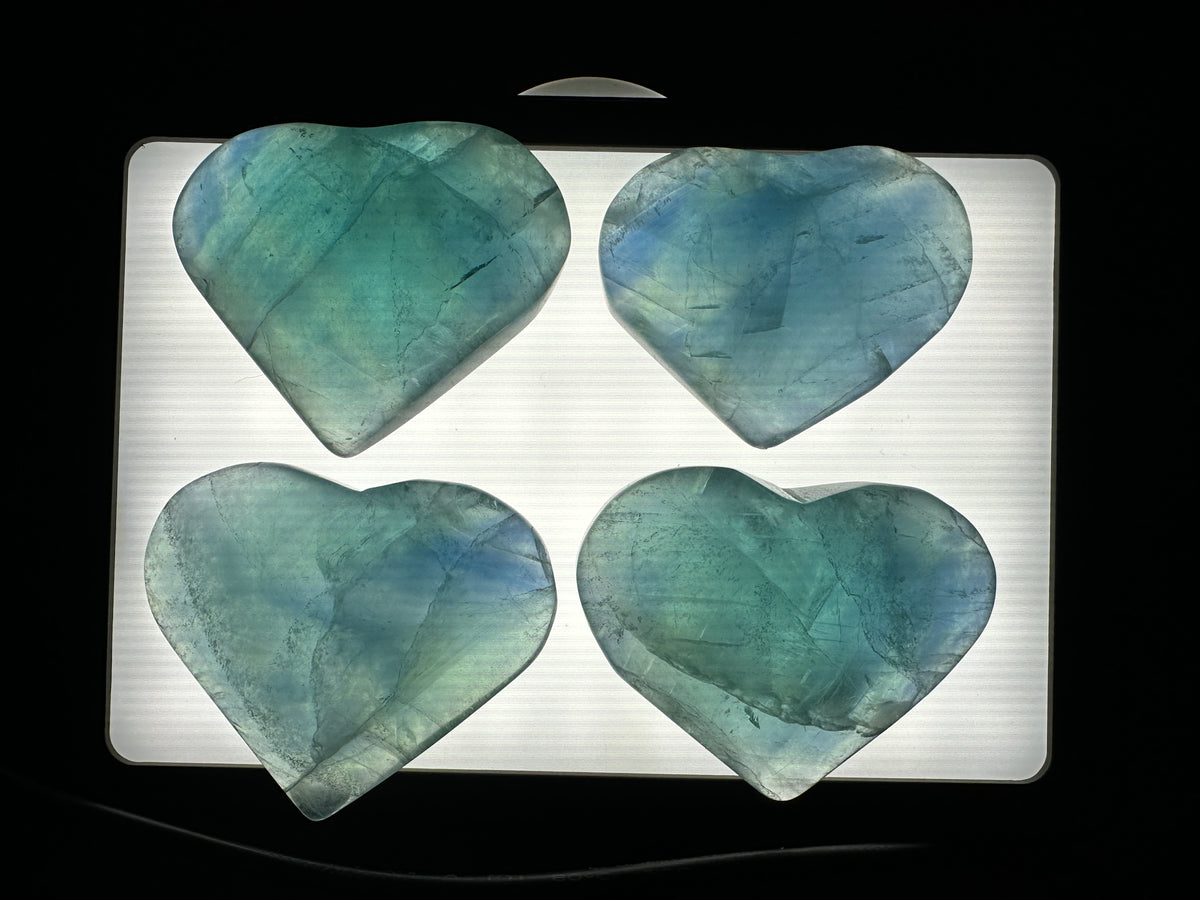 Blue Fluorite Heart (Natural Crystal)