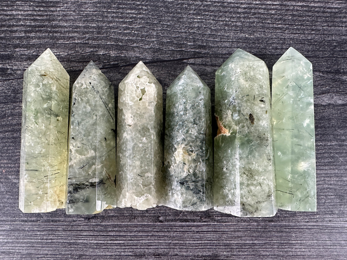 Green Prehnite Tower (Natural Crystal)