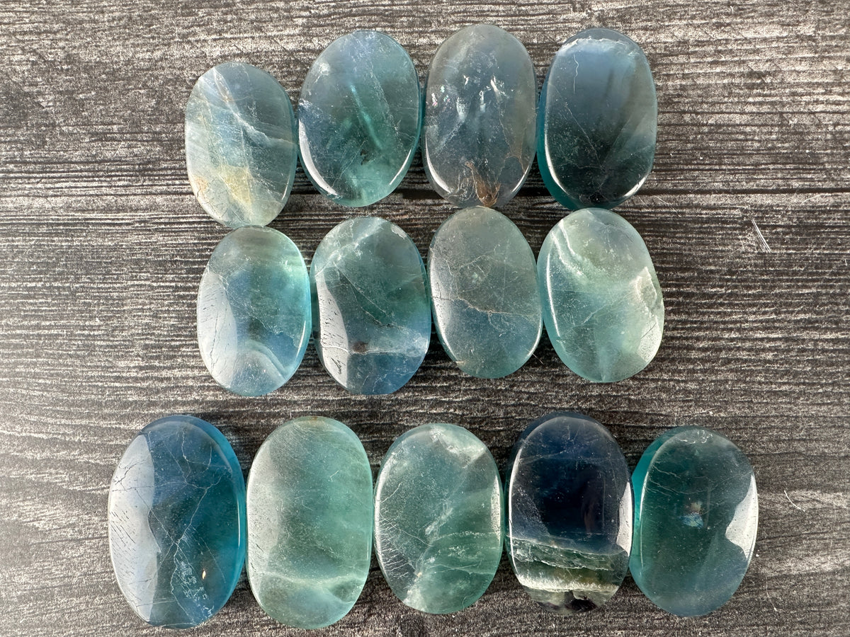 Blue Fluorite Palm (Natural Crystal)