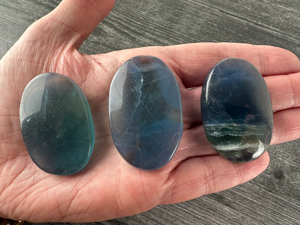 Blue Fluorite Palm (Natural Crystal)