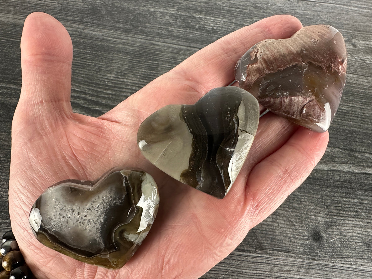 Volcanic Agate Heart (Natural Crystal)