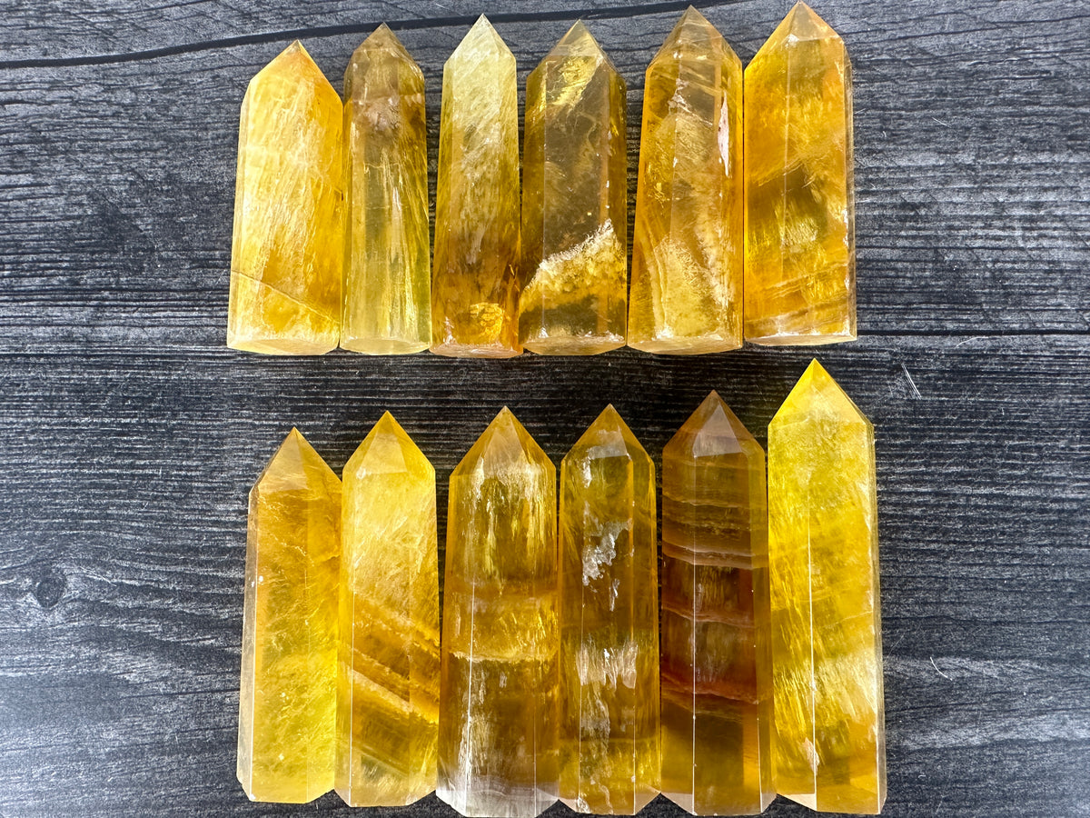 Yellow Fluorite Tower (Natural Crystal)