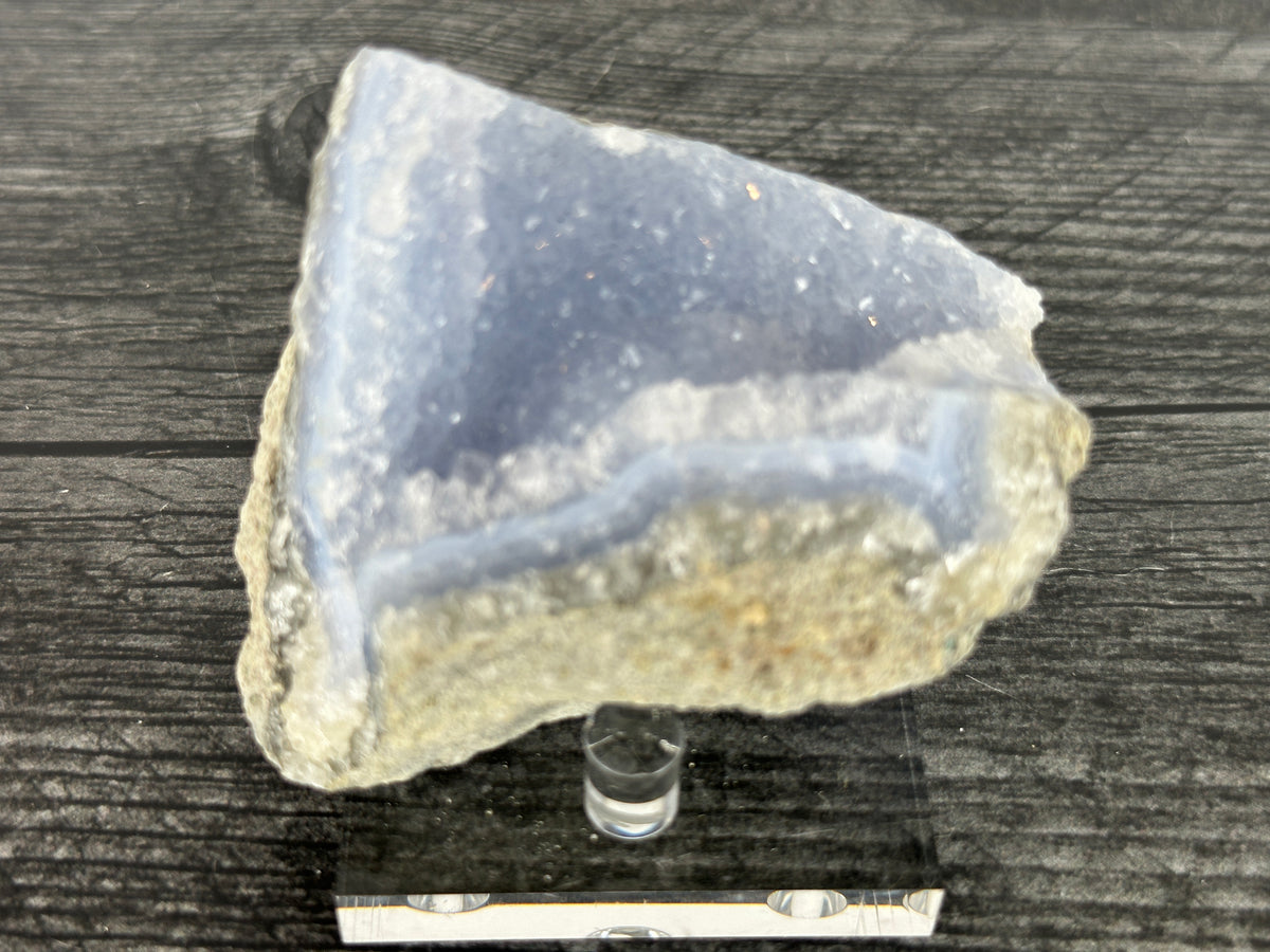 Blue Lace Agate Cluster Raw Display Specimen #22 (Natural Crystal) with Stand