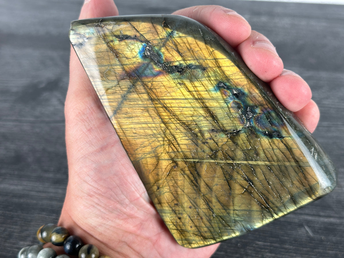 Labradorite Freeform #27 (Natural Crystal) with Awesome Flash