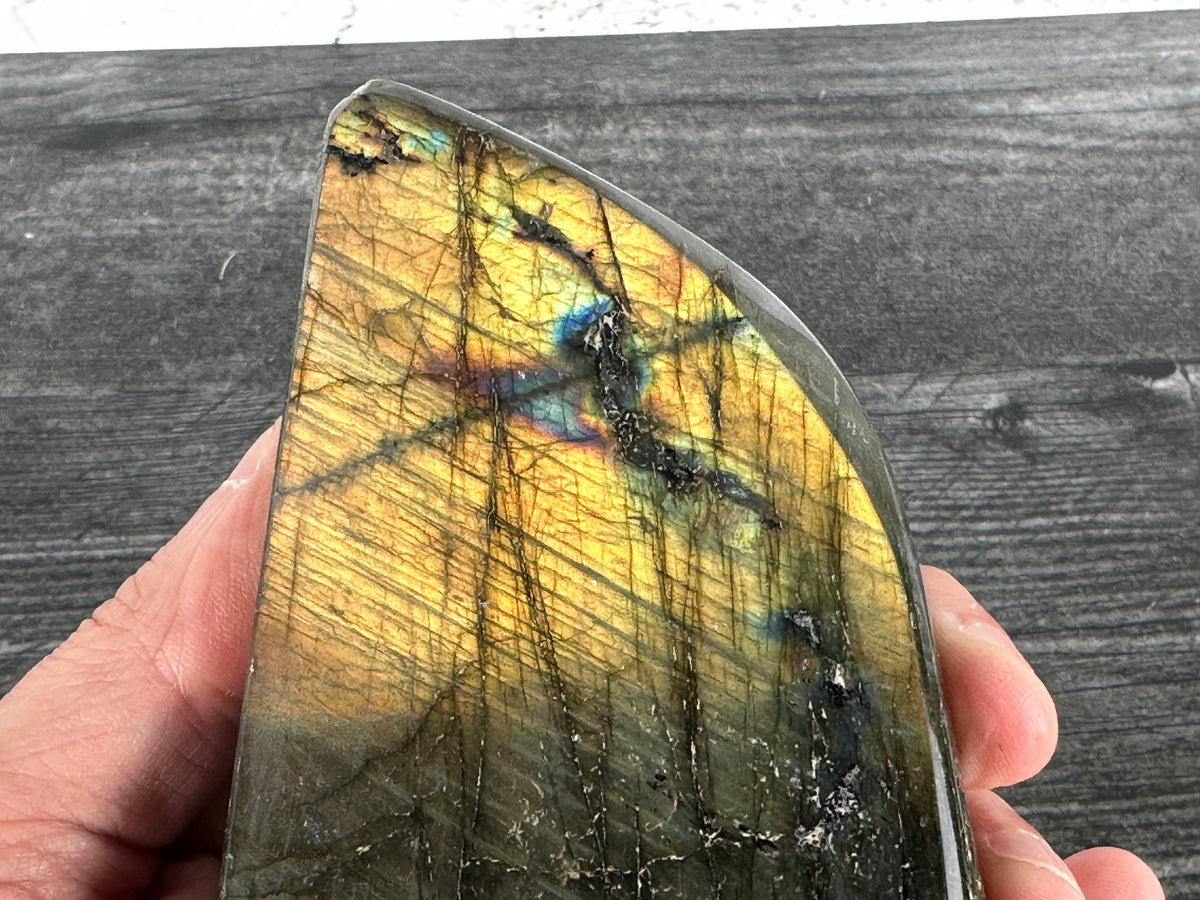 Labradorite Freeform #27 (Natural Crystal) with Awesome Flash