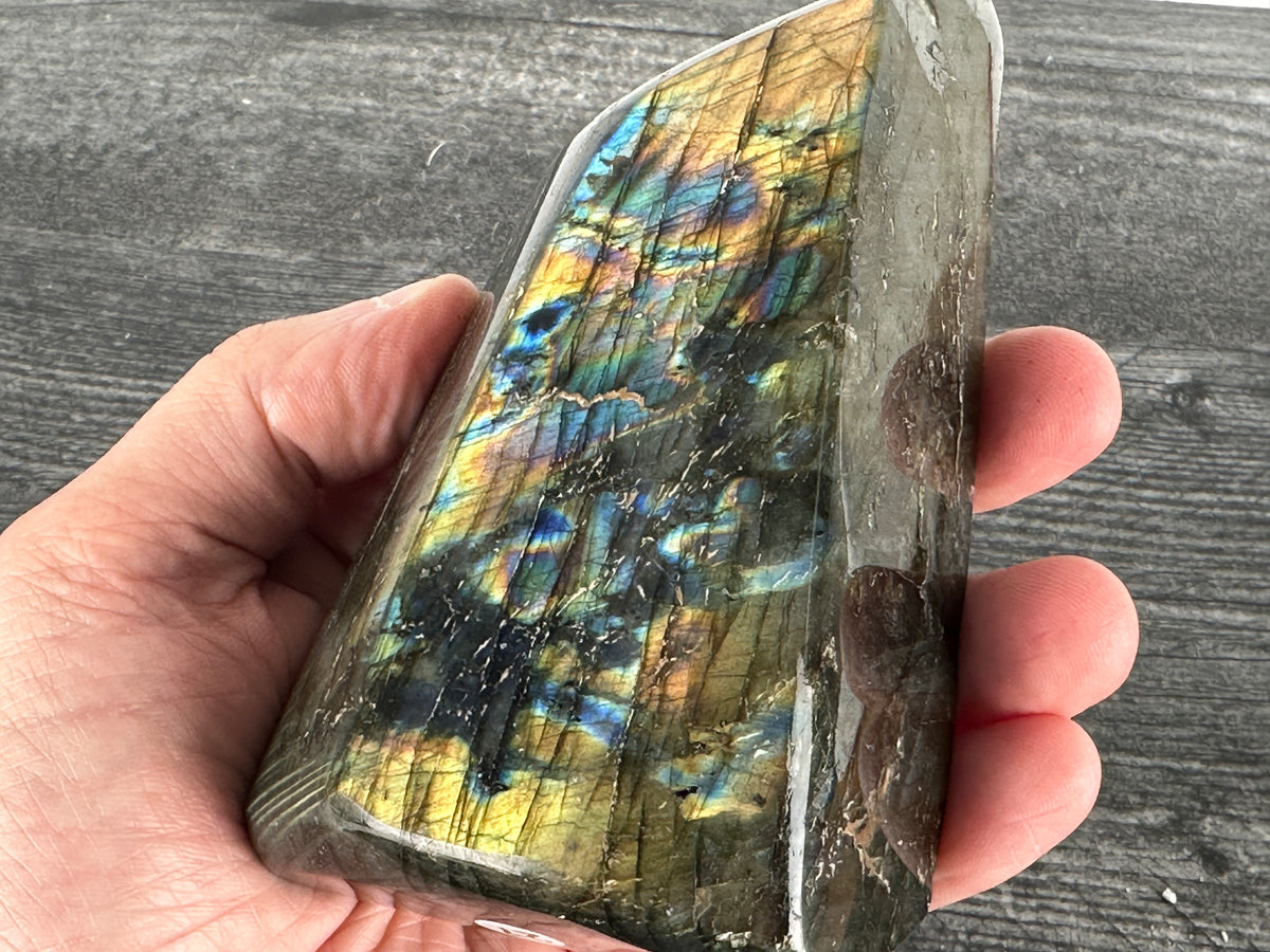 Labradorite Freeform #27 (Natural Crystal) with Awesome Flash