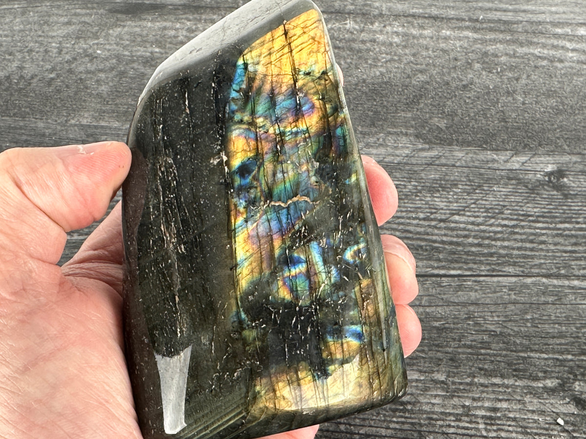 Labradorite Freeform #27 (Natural Crystal) with Awesome Flash