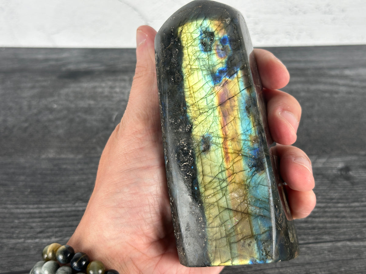 Labradorite Freeform #40 (Natural Crystal) with Awesome Flash