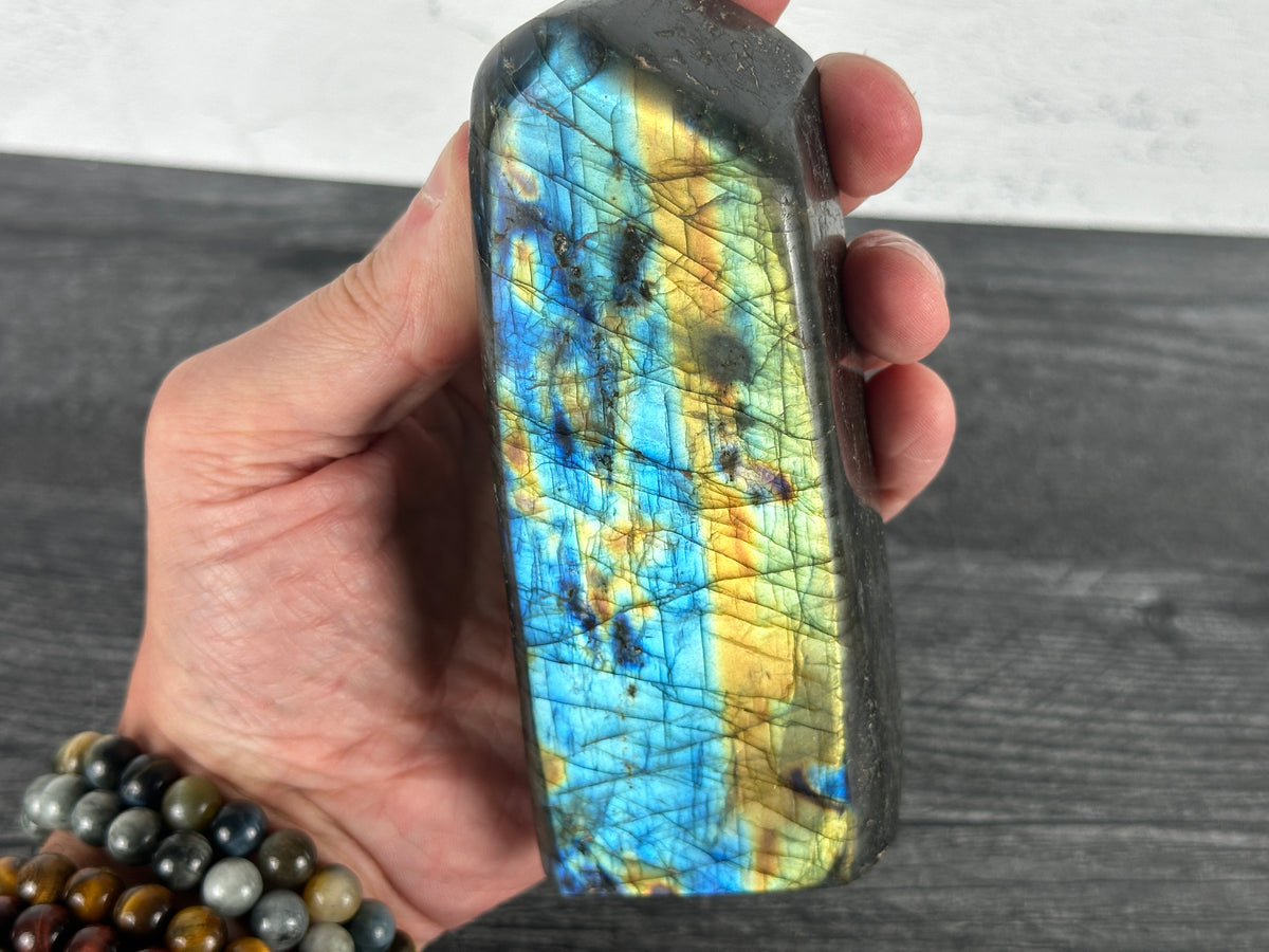 Labradorite Freeform #40 (Natural Crystal) with Awesome Flash