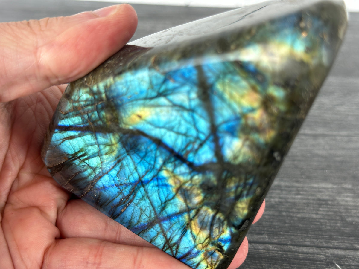 Labradorite Freeform #23 (Natural Crystal) with Awesome Flash